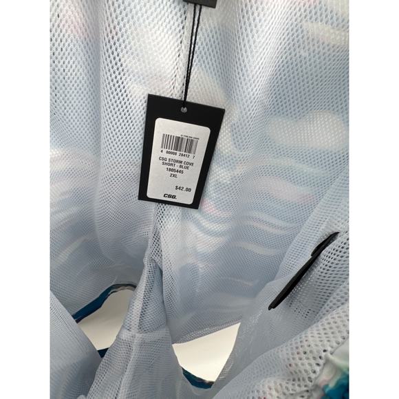 NWT CSG Swimming trunks elastic waistband & drawstring blue size 2XL - Picture 5 of 6
